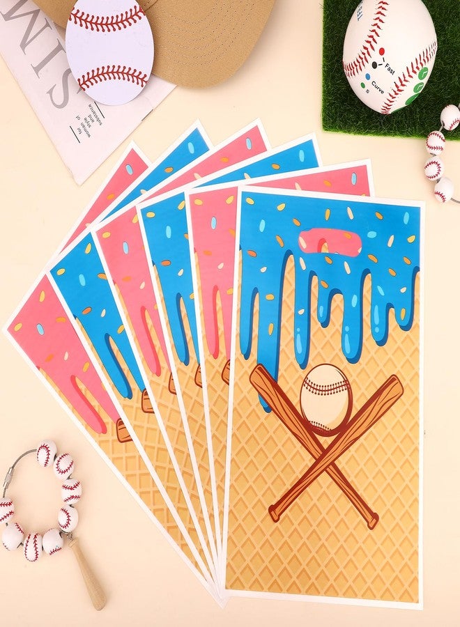 Fukaisu 50pcs Baseball Ice Cream Drip Gift Bags, Baseball Ice Cream Goodie Candy Snack Party Favors Bags with Handles for Birthday Sport Theme Party Decor Team Celebration Supplies - Image 3